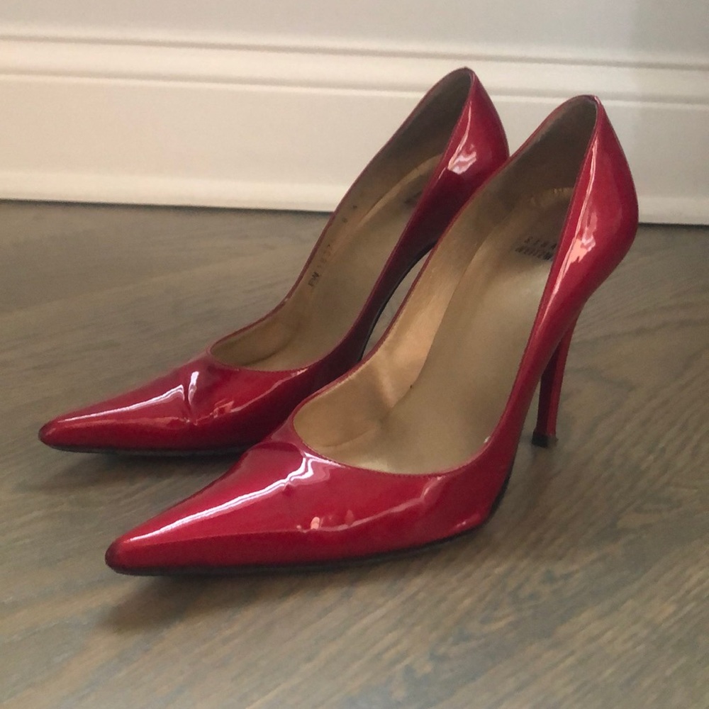 Stuart Weitzman Fever Pump - Red Quasar Patent